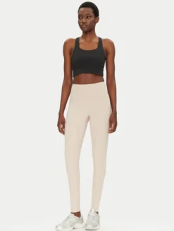 Girlfriend Collective Legginsy Rib High-Rise 4034 Beżowy Slim Fit