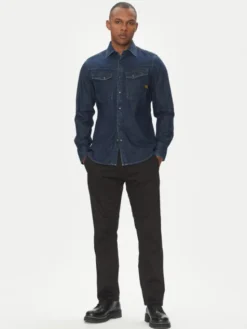 G-STAR Koszula jeansowa Dakota D23616-D252 Granatowy Slim Fit