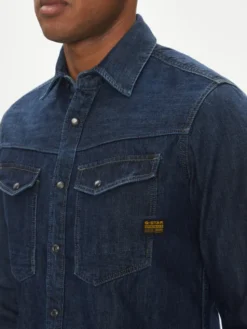 G-STAR Koszula jeansowa Dakota D23616-D252 Granatowy Slim Fit