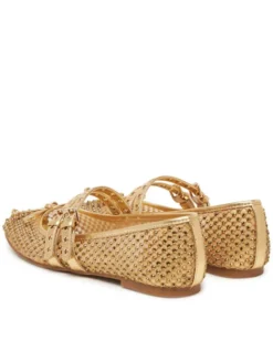 Guess Baleriny FLJKNN FAB02 Złoty