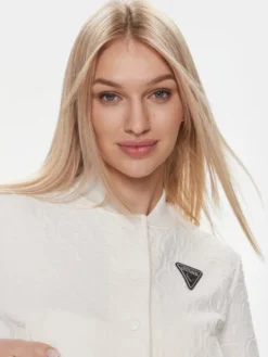 Guess Bluza Cheri Baseball V4RQ07 KBSL0 Biały Regular Fit