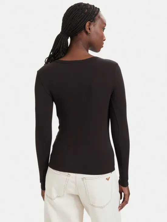 Guess Bluzka V4BP07 K8RT2 Brązowy ciemny Slim Fit