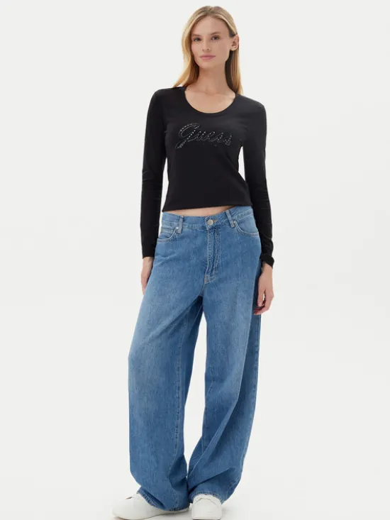 Guess Bluzka W5YI26 J1314 Czarny Slim Fit