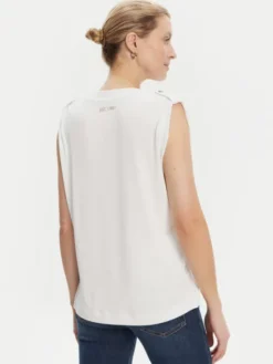 Guess Bluzka W5YP52 KCYW2 Biały Regular Fit