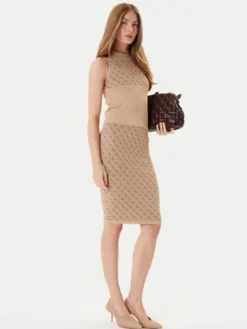 Guess Bluzka W3YR26 Z37K0 Beżowy Slim Fit