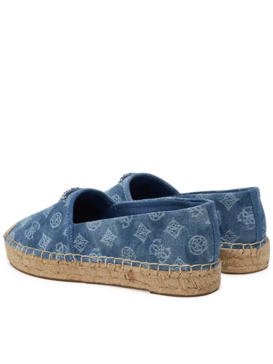 Guess Espadryle FLJDNN DEN14 Niebieski