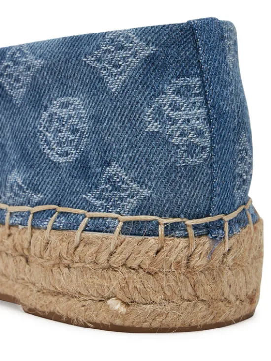 Guess Espadryle FLJDNN DEN14 Niebieski