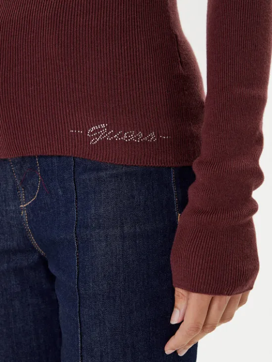 Guess Golf W5BR15 Z3OW2 Bordowy Slim Fit