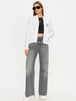 Guess Jeans Bluza W5RQ22 K68I4 Biały Regular Fit