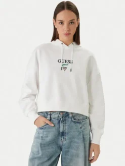 Guess Jeans Bluza W6RQ00 K68I4 Biały Relaxed Fit