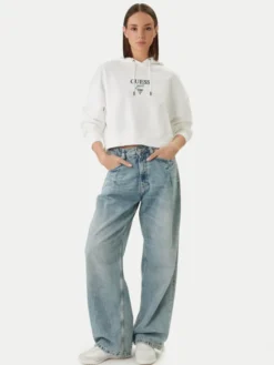 Guess Jeans Bluza W6RQ00 K68I4 Biały Relaxed Fit