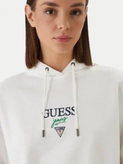 Guess Jeans Bluza W6RQ00 K68I4 Biały Relaxed Fit