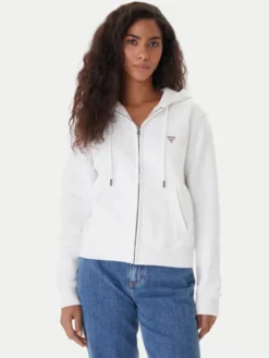 Guess Jeans Bluza W4YQ03 KC811 Biały Regular Fit