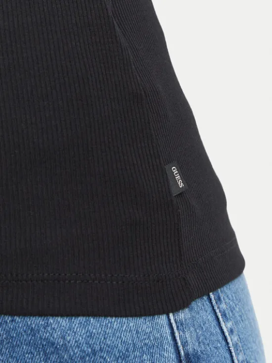 Guess Jeans Bluzka W6BP06 K5471 Czarny Slim Fit