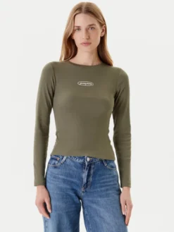 Guess Jeans Bluzka W5YP38 KA0H1 Khaki Slim Fit