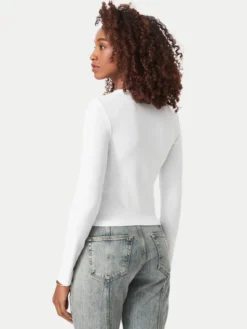 Guess Jeans Bluzka W6YP03 K3647 Biały Slim Fit
