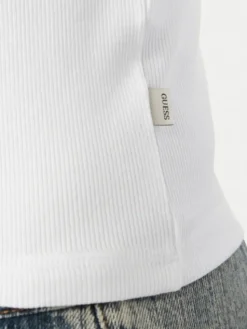 Guess Jeans Bluzka W6YP03 K3647 Biały Slim Fit