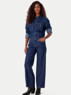 Guess Jeans Jeansy W5BA2T D002A Niebieski Wide Leg