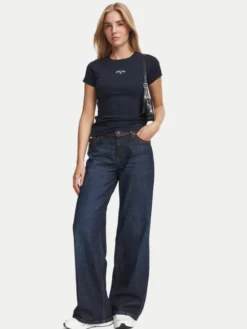 Guess Jeans Jeansy W6BA0Y D1793 Granatowy Wide Leg