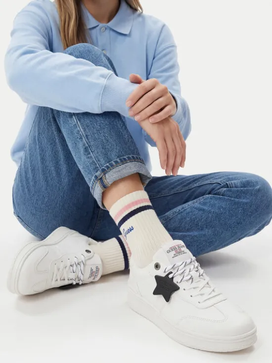 Guess Jeans Sneakersy EO-GSJ120 Kremowy