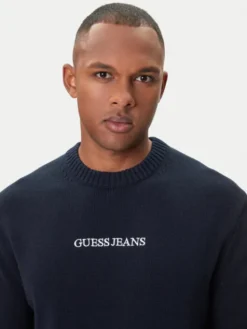 Guess Jeans Sweter M4BR31 Z3HM1 Granatowy Regular Fit