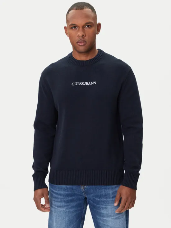 Guess Jeans Sweter M4BR31 Z3HM1 Granatowy Regular Fit