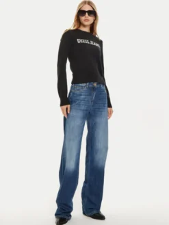 Guess Jeans Sweter W4BR10 Z3HM1 Czarny Regular Fit