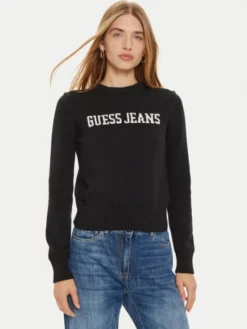 Guess Jeans Sweter W4BR10 Z3HM1 Czarny Regular Fit