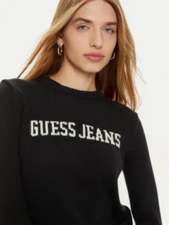 Guess Jeans Sweter W4BR10 Z3HM1 Czarny Regular Fit