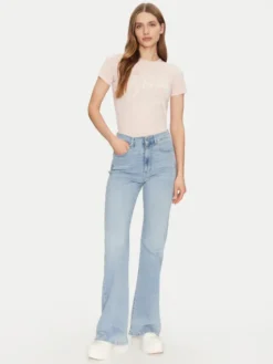 Guess Jeans T-Shirt W5GI24 J1314 Beżowy Regular Fit