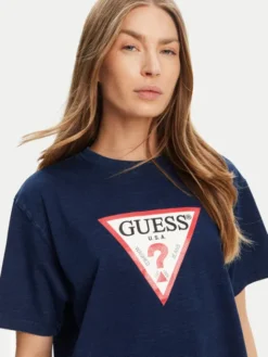 Guess Jeans T-Shirt W5GI20 KCTG1 Granatowy Regular Fit