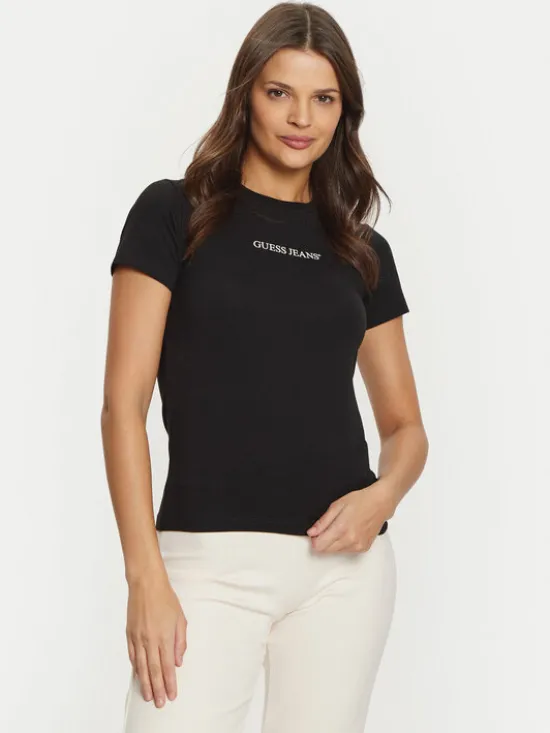 Guess Jeans T-Shirt W4YI01 J1314 Czarny Regular Fit
