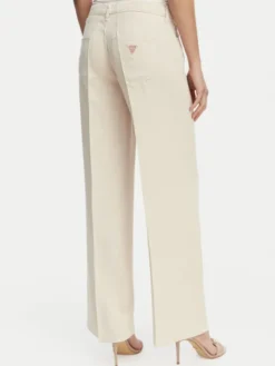 Guess Jeansy W4GA96 WDP85 Kremowy Wide Leg