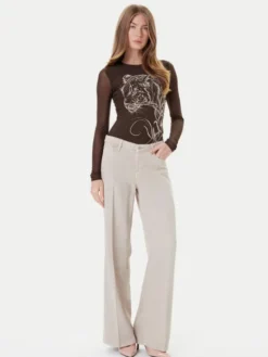 Guess Jeansy W5RA96 WFD53 Beżowy Palazzo Fit