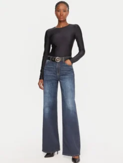 Guess Jeansy W5YA1A D0213 Granatowy Wide Leg