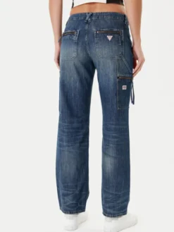 Guess Jeansy W5YA2E D5R0D Granatowy Straight Leg