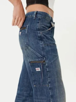 Guess Jeansy W5YA2E D5R0D Granatowy Straight Leg