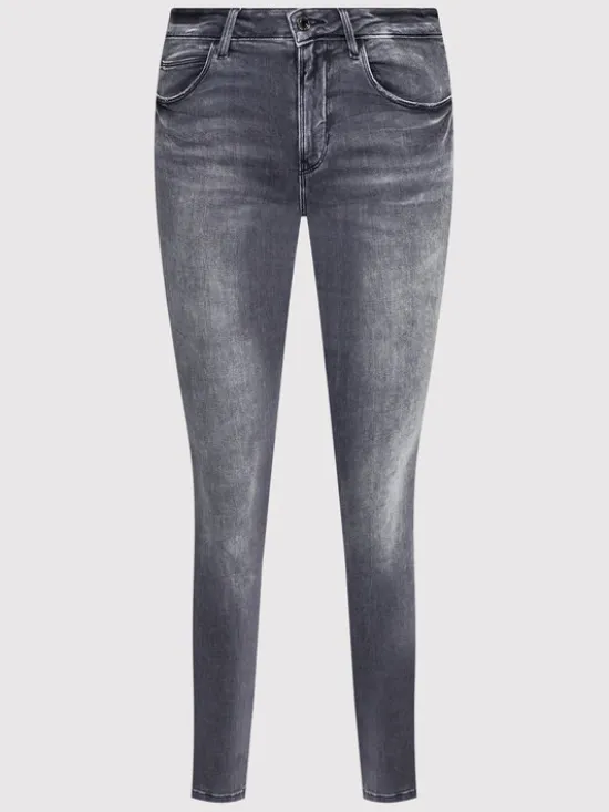 Guess Jeansy W2YAJ2 D4PZ2 Szary Skinny Fit