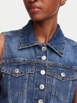 Guess Kamizelka W6YN06 D1344 Niebieski Regular Fit