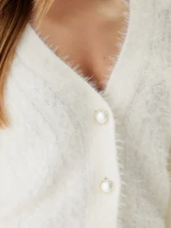 Guess Kardigan W5BR0D Z3BH0 Écru Relaxed Fit