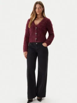 Guess Kardigan W5BR91 Z3JI2 Bordowy Relaxed Fit