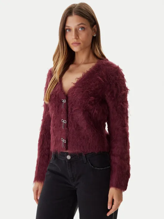 Guess Kardigan W5BR91 Z3JI2 Bordowy Relaxed Fit