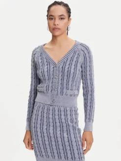 Guess Kardigan W5YR15 Z3OU0 Niebieski Regular Fit