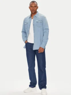 Guess Koszula jeansowa M4GH02 D3PF5 Niebieski Slim Fit