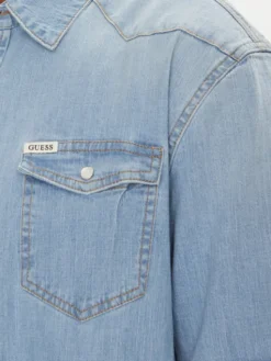 Guess Koszula jeansowa M4GH02 D3PF5 Niebieski Slim Fit