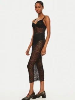 Guess Koszula nocna O5RK00 KBGT0 Czarny Regular Fit