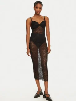 Guess Koszula nocna O5RK00 KBGT0 Czarny Regular Fit