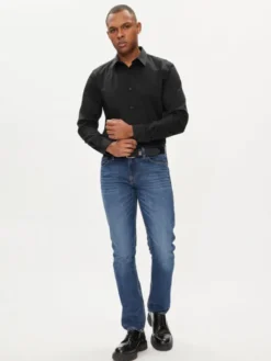 Guess Koszula Sunset M1YH20 W7ZK1 Czarny Slim Fit