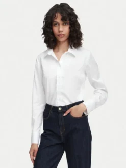 Guess Koszula W6YH10 W2752 Biały Slim Fit