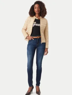 Guess Kurtka przejściowa W6YL16 W2891 Beżowy Slim Fit